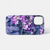 Rosa und blaue florale PopSocket iPhone Hülle (Rückseite (Horizontal))