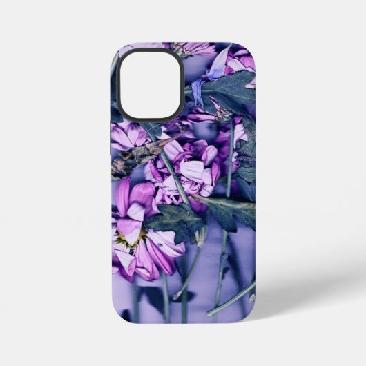 Rosa und blaue florale PopSocket iPhone Hülle (Rückseite)