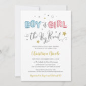 Rosa und blaue Foil Balloons Babydusche Einladung (Vorderseite)