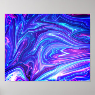 Rosa und blaue Galaxie Abstrakt Poster
