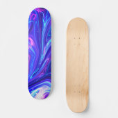 Rosa und blaue Galaxie Abstrakt Skateboard (Vorderseite)