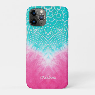 Rosa und blaue Gefärbte Krawatte mit Mandala Sway  Case-Mate iPhone Hülle