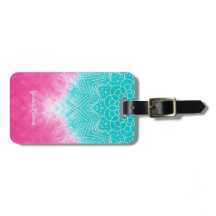 Rosa und blaue Gefärbte Krawatte mit Mandala Sway