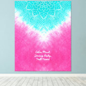 Rosa und blaue Gefärbte Krawatte mit Mandala Sway Leinwanddruck (Insitu (Holzboden))