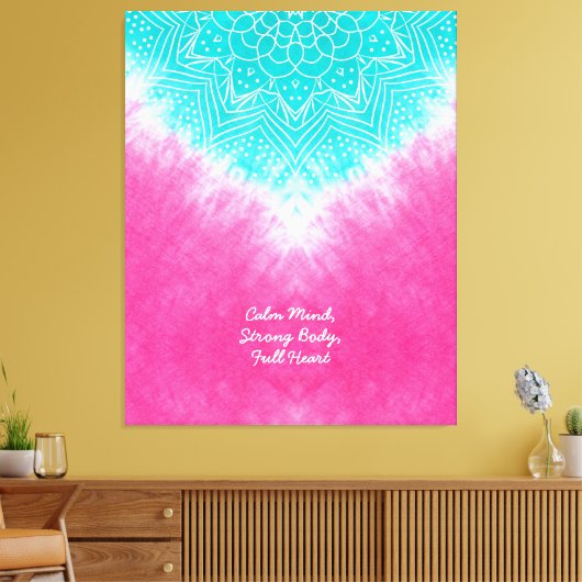 Rosa und blaue Gefärbte Krawatte mit Mandala Sway  Leinwanddruck (Insitu (Wohnzimmer))