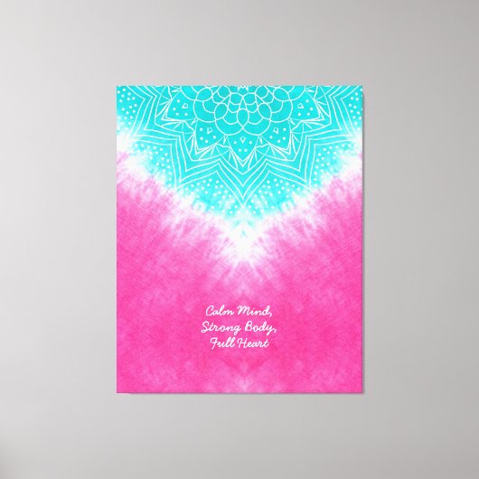 Rosa und blaue Gefärbte Krawatte mit Mandala Sway Leinwanddruck (Vorderseite)