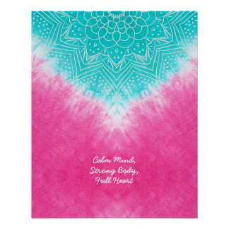 Rosa und blaue Gefärbte Krawatte mit Mandala Sway Poster
