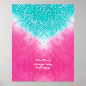Rosa und blaue Gefärbte Krawatte mit Mandala Sway Poster (Vorne)