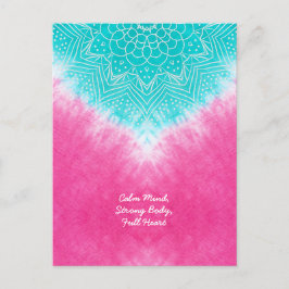 Rosa und blaue Gefärbte Krawatte mit Mandala Sway Postkarte