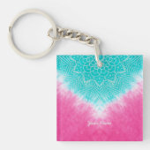 Rosa und blaue Gefärbte Krawatte mit Mandala Sway Schlüsselanhänger (Vorderseite)