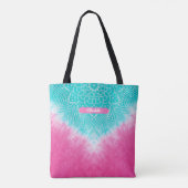 Rosa und blaue Gefärbte Krawatte mit Mandala Sway  Tasche (Rückseite)