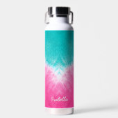 Rosa und blaue Gefärbte Krawatte mit Mandala Sway  Trinkflasche (Vorne)