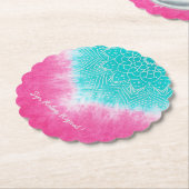 Rosa und blaue Gefärbte Krawatte mit Mandala Sway Untersetzer (angewinkelt)