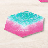 Rosa und blaue Gefärbte Krawatte mit Mandala Sway Untersetzer (angewinkelt)