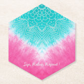 Rosa und blaue Gefärbte Krawatte mit Mandala Sway Untersetzer (Vorderseite)