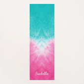 Rosa und blaue Gefärbte Krawatte mit Mandala Sway Yogamatte (Vorderseite)