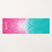 Rosa und blaue Gefärbte Krawatte mit Mandala Sway Yogamatte (Vorderseite (Horizontal))