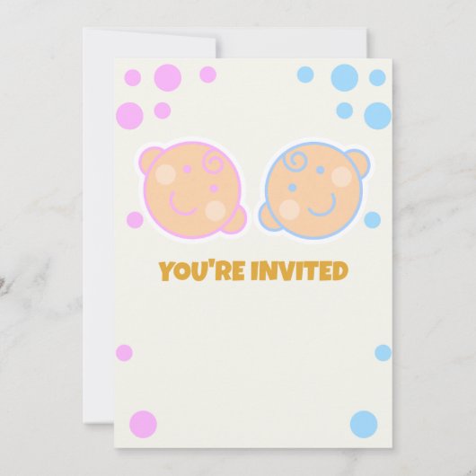 Rosa und blaue Gender-Aufdeckung Einladung (Rückseite)