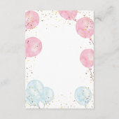 Rosa und blaue Gender-Offenbarung Danke-Karte Begleitkarte (Rückseite)