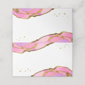 Rosa und blaue Geode und Gold | Hochzeit Platzkarte (Außenseite Aufgefaltet)