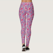 Rosa und blaue Gerbera-Margerite Blumenmuster Leggings (Rückseite)