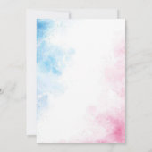 Rosa und blaue Geschlechtsorgane zeigen Party Jung Einladung (Rückseite)