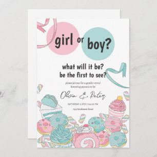 Rosa und blaue Geschlechtsreife, Junge oder Mädche Einladung