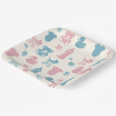 Rosa und blaue Geschlechtszugehörigkeit Pappteller (Gewinkelt)