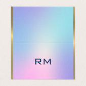 Rosa und blaue Goldakzente Visitenkarte Visitenkarten (Außenseite Aufgefaltet)