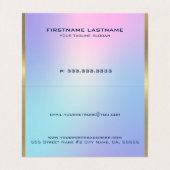 Rosa und blaue Goldakzente Visitenkarte Visitenkarten (Innenseite Aufgefaltet)