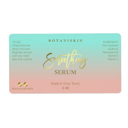 Rosa und blaue goldene Smooding-Serummarken (Vorne)