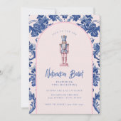 Rosa und blaue Grandmillennial Nutcracker Ballet Einladung (Vorderseite)