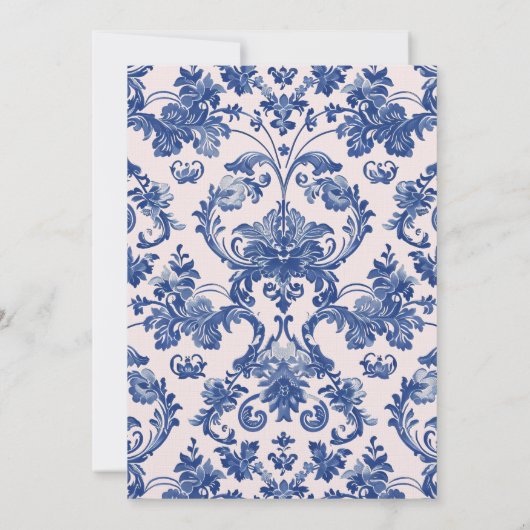 Rosa und blaue Grandmillennial Nutcracker Ballet Einladung (Rückseite)