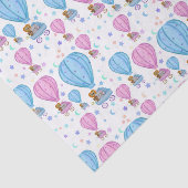 Rosa und blaue Heißluftballon-Niedliche Tiere Seidenpapier (Ausschnitt)