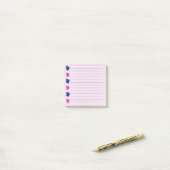 Rosa und blaue Herz-Post-it-Notizen Post-it Klebezettel (Auf Schreibtisch)