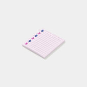 Rosa und blaue Herz-Post-it-Notizen Post-it Klebezettel (angewinkelt)