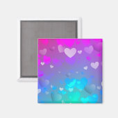 Rosa und blaue Herzen Magnet (Vorderseite/Rückseite)