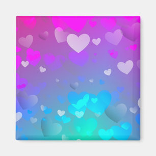Rosa und blaue Herzen Magnet