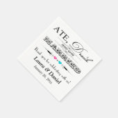 Rosa und blaue Herzen, Scrolls Hochzeiten von Napk Serviette (Ecke)