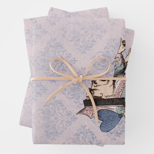 Rosa und blaue Herzkönigin Geschenkpapier Set (Beispiel)