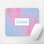 rosa und blaue Hexagon Custom Modern Pastel Mousepad (Mit Mouse)
