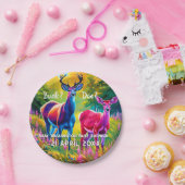 Rosa und Blaue Hirsche Pappteller (Party)