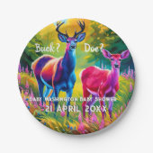 Rosa und Blaue Hirsche Pappteller (Vorderseite)