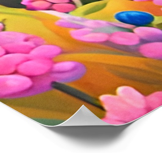 Rosa und Blaue Hirsche Poster (Ecke)