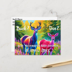 Rosa und Blaue Hirsche Postkarte