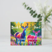 Rosa und Blaue Hirsche Postkarte (Stehend Vorderseite)