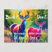 Rosa und Blaue Hirsche Postkarte (Vorderseite)