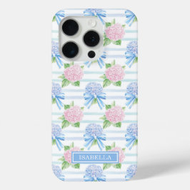Rosa und Blaue Hortensien gestreift Case-Mate iPhone Hülle