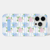Rosa und Blaue Hortensien gestreift Case-Mate iPhone Hülle (Rückseite (Horizontal))