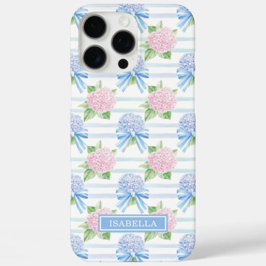 Rosa und Blaue Hortensien gestreift Case-Mate iPhone Hülle (Rückseite)